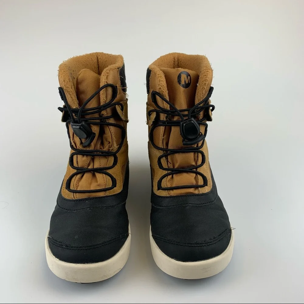 Merrell Snow Bank Boots 2.0 Waterproof Insulated Brown Quicklace Youth 2 - Picture 3 of 8